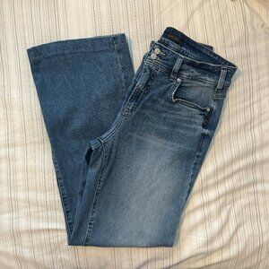 SILVER JEANS WOMEN'S AVERY HIGH RISE TROUSER LEG JEANS, MED WASH